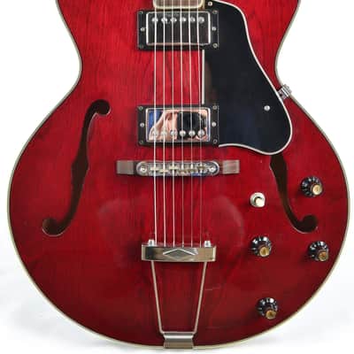 Vintage Ventura 335 Wine Red Hollowbody Electric Guitar w/ Case Motsumoku Japan image 1