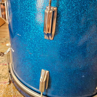 Rogers 20-16-13" Holiday Drum Kit in Blue Sparkle image 4