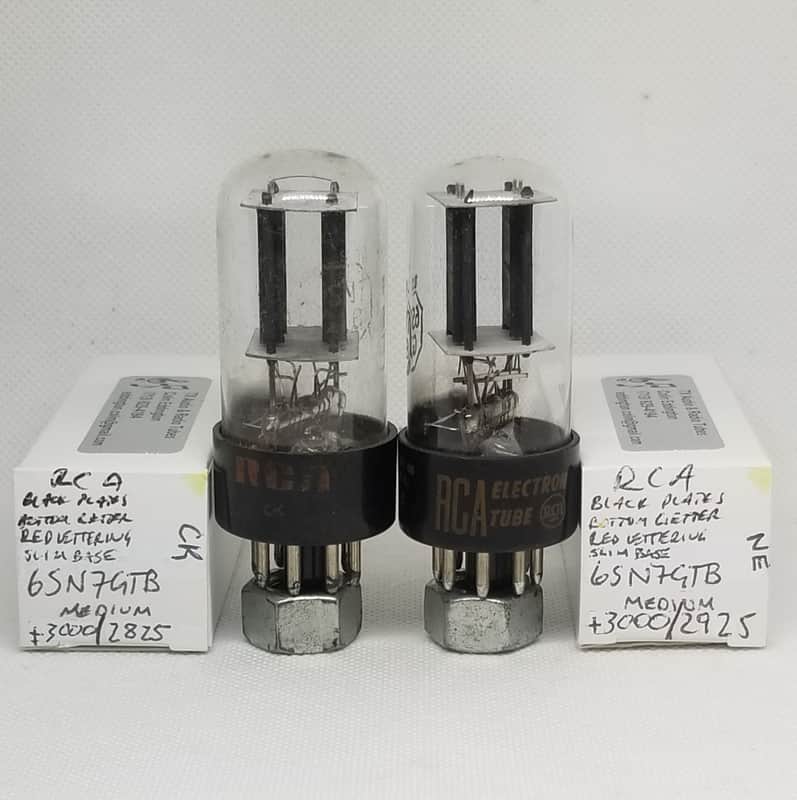RCA Black Plate 6SN7GTB Very Well Matched Pair (5.8%) NOS 6SN7 image 1