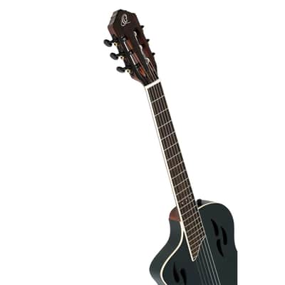 Ortega RTPSTD-SBK-L - Left-Handed Standard Thinline Crossover Electric Nylon String Guitar - TourPlayer Series image 7