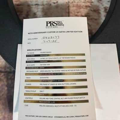 PRS 40TH Custom 24 Satin Limited Fire Smokeburst #2 image 9