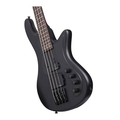 Schecter Stiletto Stealth 4-String Bass Guitar (Satin Black) Bundle image 5