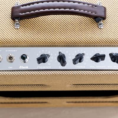 2001 Clark Tyger 3x10 Tweed Bandmaster-Style 5E7 Tube Amp w/ Attenuator & Reverb image 5