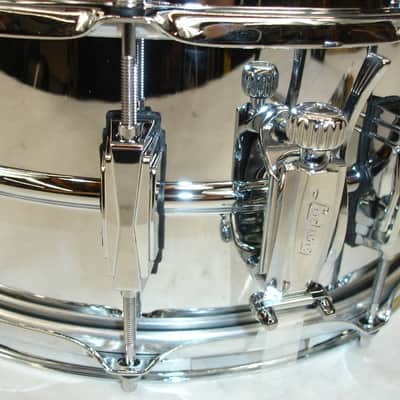 Ludwig LB402B Supraphonic 14"x6.5" Chrome Over Brass Snare Drum image 5