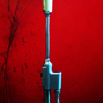 Vintage 1960's Calrad 10-24 dynamic microphone Hi Z w stand and cable Lafayette Olson Shield image 8
