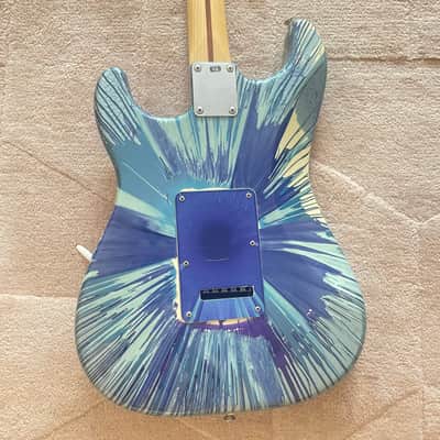 Fender FSR "Splattercaster" Standard Splatter Stratocaster with Rosewood Fretboard 2003 - Midnight Blue Swirl over Olympic White image 6