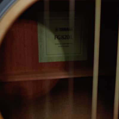 Yamaha FG820L Folk Acoustic Guitar Left-Handed 2010s - Natural image 9
