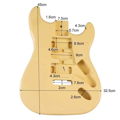 Milky Yellow FInish Guitar Strat Style Body image 3