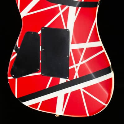 EVH Striped Series 5150 Maple Fingerboard Red with Black and White Stripes (377) image 2
