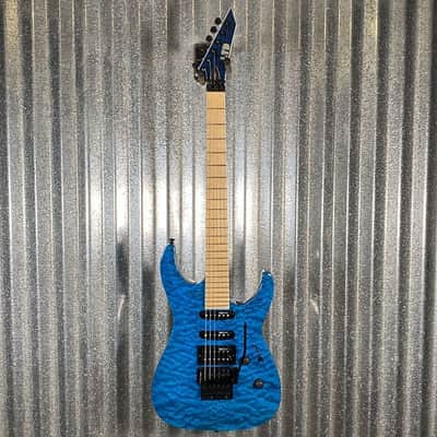 ESP LTD MH-203QM See Thru Blue Quilt Top Guitar MH203QMSTB #2634 Used image 2