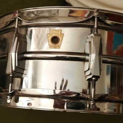 Ludwig No. 410 Super-Sensitive 5x14" Aluminum Snare Drum with Keystone Badge 1969 image 8
