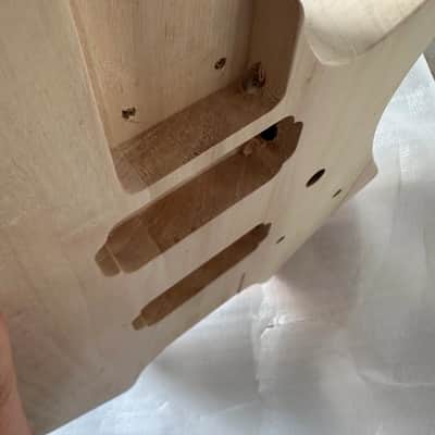 Unfinished Polar Wood Headless Guitar Body DIY Project image 5