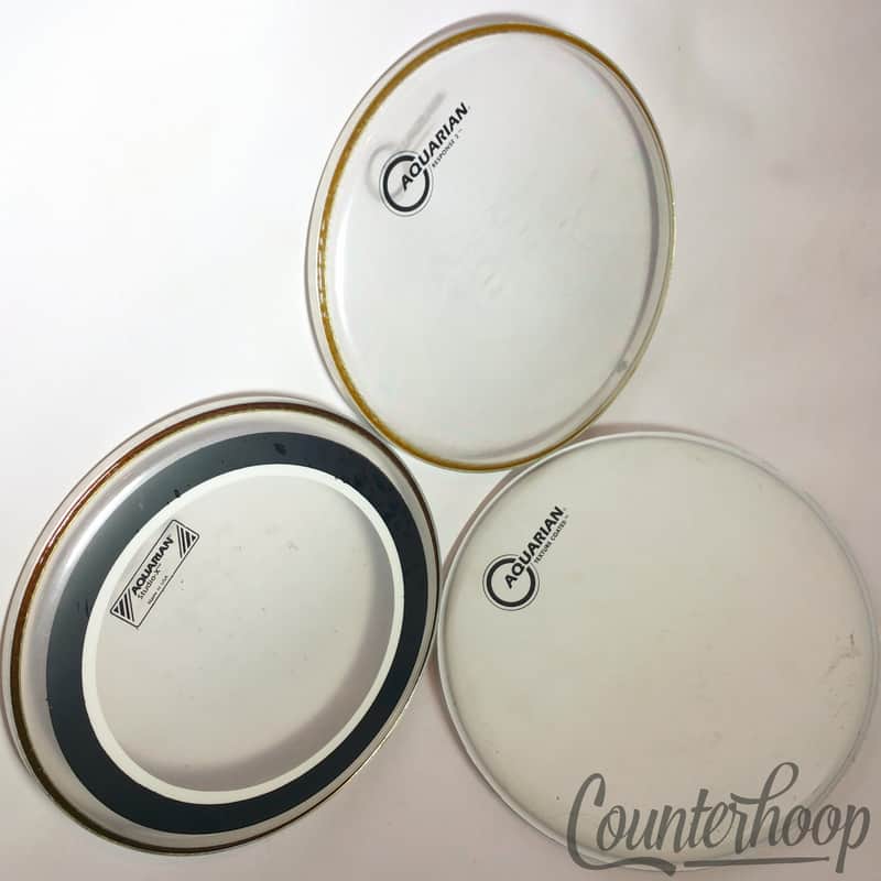 *Aquarian 3x 10" Tom Drum Heads Studio-X Ring, Clear Response 2, Texture Coated* image 1