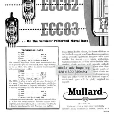 1x VintageNOS Mullard Gt Britain 12AX7 ECC83 /GrailClassic RichVocals WarmTone DynamicBass /Blackburn B Code Authentic /LabelsVary image 2