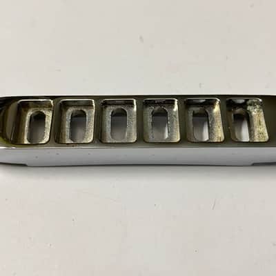 1980s chrome Gibson USA top adjust 9 point bridge base with no saddles rare original vintage part image 1