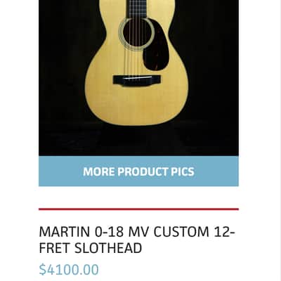 Martin 0-18 Music Villa Custom 12-fret Slothead, Sitka Spruce/Mahogany image 13