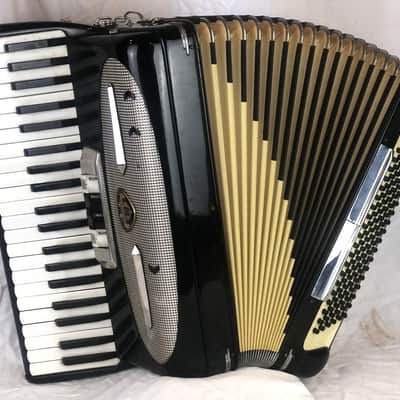 8167 - Black Chrome Corona Mod. 45 Piano Accordion LM 41 120 image 1