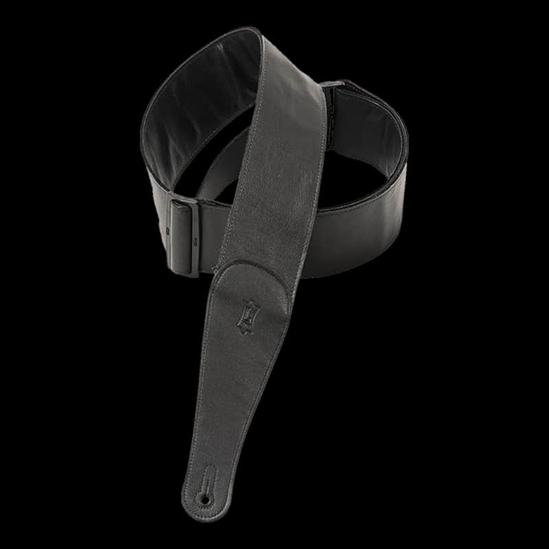 Levy's M7GG3-BLK, 3-Inch Wide Garment Leather Guitar Strap - Black image 1