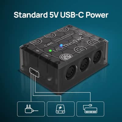 MIDI Thru5 WC - Premium 1-to-5 MIDI Thru - High-precision 1-in-5-out wired transmission with high-speed optocoupler for error-free synchronization of all MIDI devices via 5-pin DIN image 3