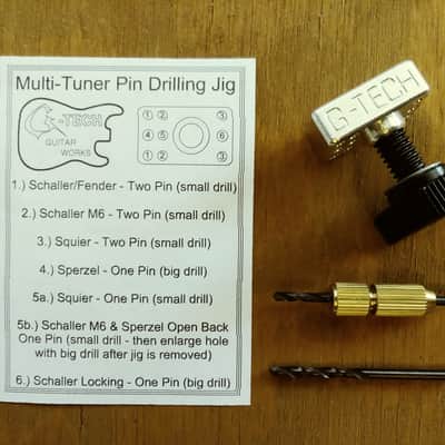 G-Tech Guitar Works Tuner Drilling Jig - Single/Two Pin - Fender Schaller Squier - Locking image 1
