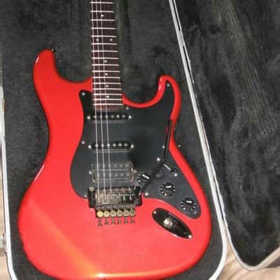 USA Kramer Pacer Deluxe 1985 Candy Apple Red schaller pups floyd rose with freedom hard case image 16