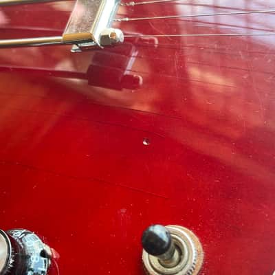 (18279) Epiphone Riviera Mini Ch Semi-Hollow Electric Guitar - 2004 - Cherry image 5