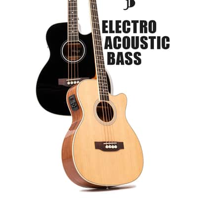 Stagg Jumbo Acoustic-Electric Bass Guitar with Cutaway – Black – SA40BASS ACE-BK image 9