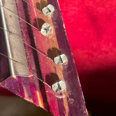 Artur Dantas & João Moreira Citara Mini Harpa | Vintage 15-String Lap Harp 1970s - Striped Maroon - With Sheet Music image 10