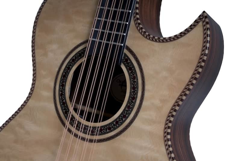 Oscar Schmidt OH32SEQN | Acoustic / Electric Bajo Quinto w/ Gig Bag, Quilt Natural. New with Full Warranty! image 1