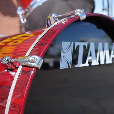 Tama/Japan Star Series 3pc Pure Bubinga Shell Pack - Dark Red Cordia Lacquer | 13", 16", 22" image 10