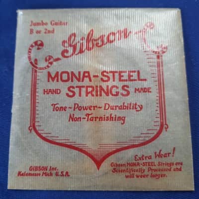 Vtg 5 Gibson 2 or B String Mona-Steel Guitar strings & Box 1950's NOS image 3