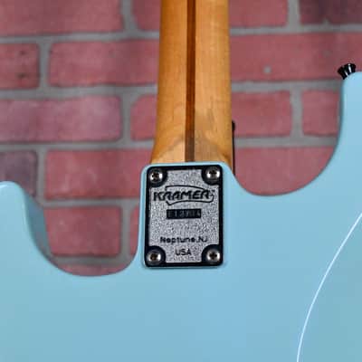 Kramer Elliot Easton Pro 1 1987 Seafoam /Neon Pink Guard andPickups w/OHSC image 9