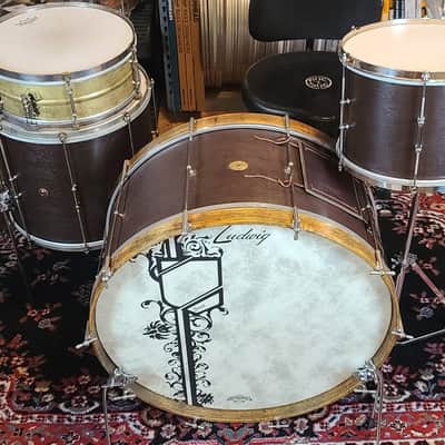 Ludwig Vintage 4pc Drum Set 1920’s - Mahogany Brass image 1
