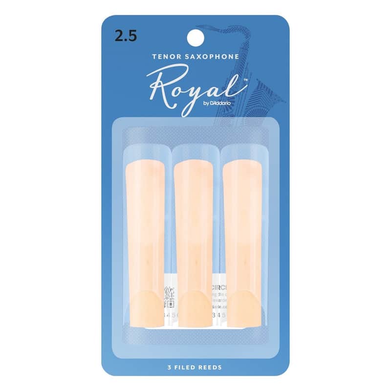 Rico Royal by D'addario Tenor Sax Reed, Pack of 3, Gauge 2.5 P...