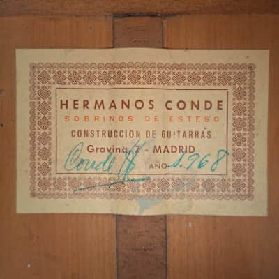 Hermanos Conde 1968 media luna made by Faustino Conde - spectacular sounding guitar - plays amazing - check video! image 19