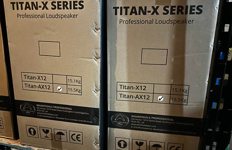 ( PAIR ) Wharfedale TITAN-AX12-BLACK Active 2-Way Bi-Ampliﬁed Cabinet 12" ( Brand New ) image 1