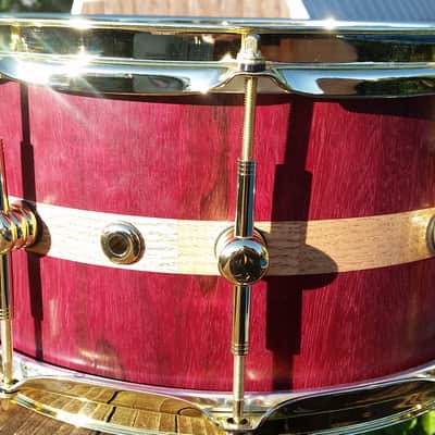 SnareBear 14x7 Grizzly PH Purple Heart Stave Snare Drum image 4