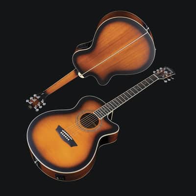 Washburn Festival EA15 Mini Jumbo Cutaway, Acoustic Electric Guitar, Tobacco Burst image 11