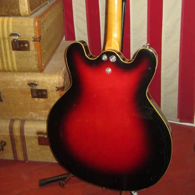 Vintage 1966 Mosrite Celebrity Hollowbody Bass Short Scale Sunburst image 6