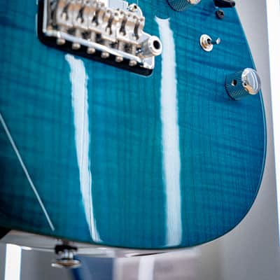 Ibanez MM1-TAB Martin Miller Signature with Roasted Maple Neck 2010s - Transparent Aqua Blue image 3