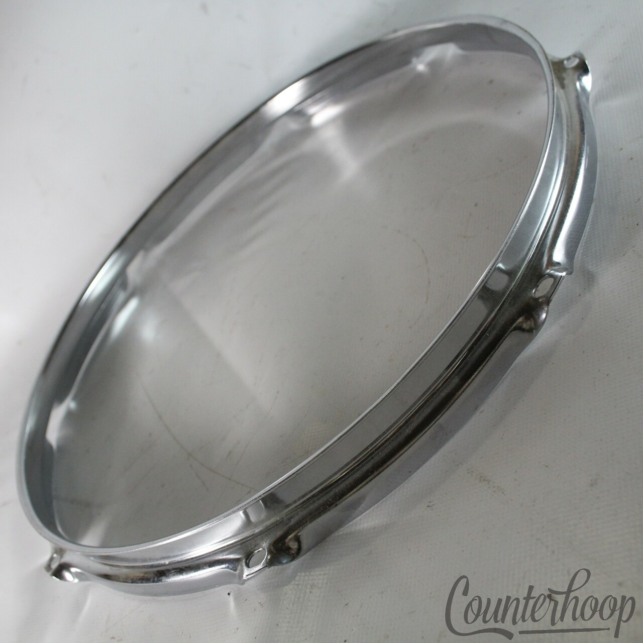 Ludwig 13" Tom Drum Rim/Hoop Triple-Flange Chrome 8-Lug-Hole Blue/Olive 70s-80s — main photograph