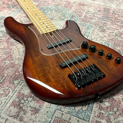 Cort GB-Fusion 5 String Bass Guitar in Antique Brown Burst w/Gigbag image 8