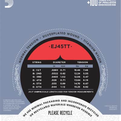 D'Addario EJ45TT ProArte Classical Guitar Strings Titanium Trebles Norm Tension image 3