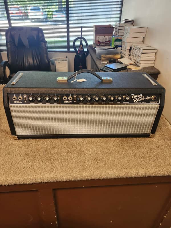 Vintage 1970s Fender Twin Reverb Amp Head with Footswitch image 1