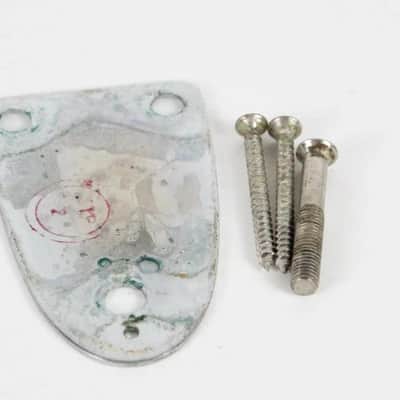 1978 Vintage Fender Precision/Jazz/Telecaster Bass NECKPLATE 3-Bolt Chrome 1970s-1980s USA image 3
