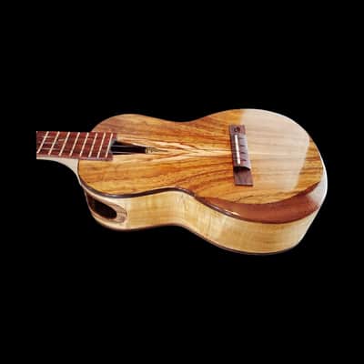 Koa with Live Edge Sound Hole Tenor Ukulele - SCJ Jazz Hat #137 image 2