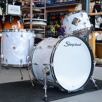Slingerland Radio King 3pc Drum Set - "White Marine Pearl" image 1