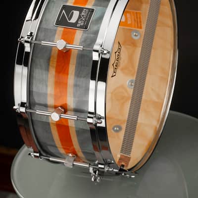 Seven Six Drum Company's The Flame Birch III 6x14 Custom Solid Stave Snare Drum image 2