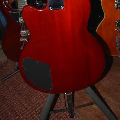 DeArmond M-65, in Red w/New Nickel Dunlop Straploks, a New Black pickguard, New Skull knobs & Nice SKB HSC image 3