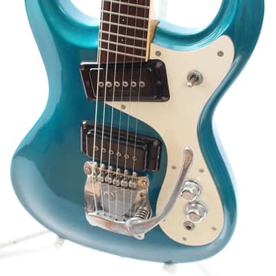 1990s Mosrite The Ventures MK1 Short Scale blue metallic image 3